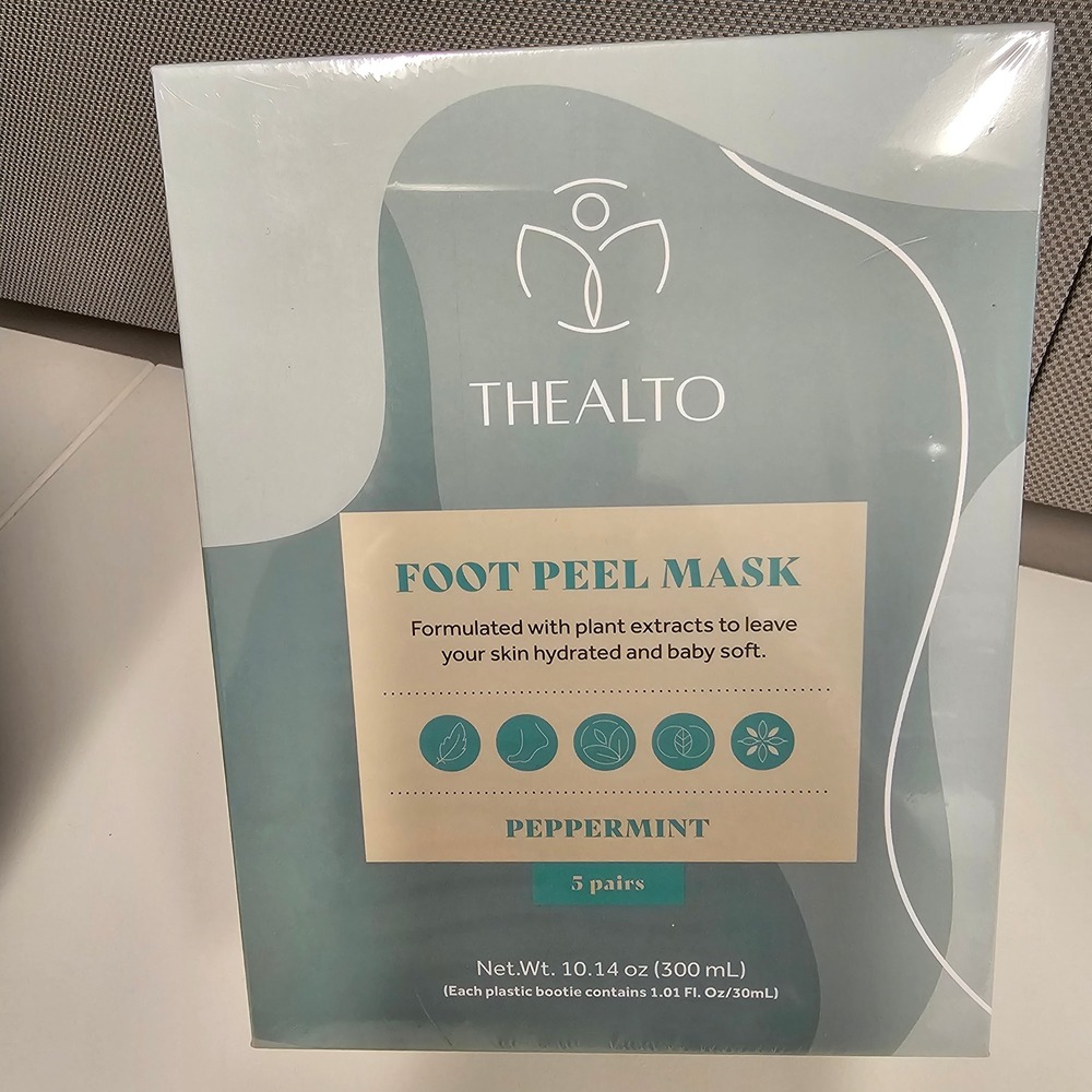 NEW Thealto Peppermint Foot Peel Mask 5 Pairs Exfoliating Soften Skin